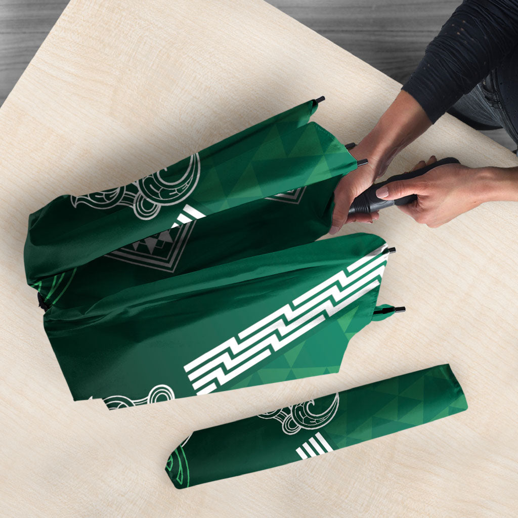 Aotearoa Maori Iwi Heritage Umbrella Ngai Tahu Pounamu Green LT7 - Polynesian Pride