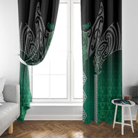 Aotearoa Maori Iwi Heritage Window Curtain Ngai Tahu Pounamu Green LT7 - Polynesian Pride