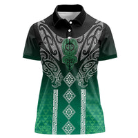 Aotearoa Maori Iwi Heritage Women Polo Shirt Ngai Tahu Pounamu Green LT7 Female Jade Green - Polynesian Pride