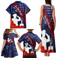 Pearl Harbor Remembrance Day Family Matching Tank Maxi Dress and Hawaiian Shirt Poppy Mix Style LT7 - Polynesian Pride