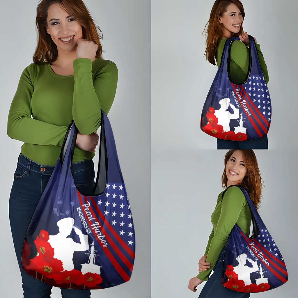 Pearl Harbor Remembrance Day Grocery Bag Poppy Mix Style