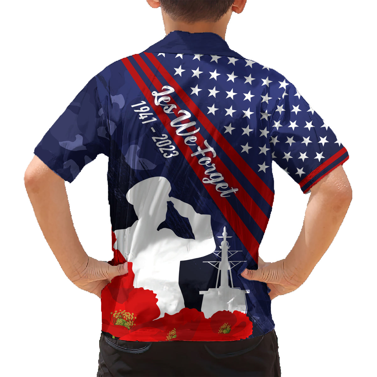 Pearl Harbor Remembrance Day Kid Hawaiian Shirt Poppy Mix Style LT7 - Polynesian Pride
