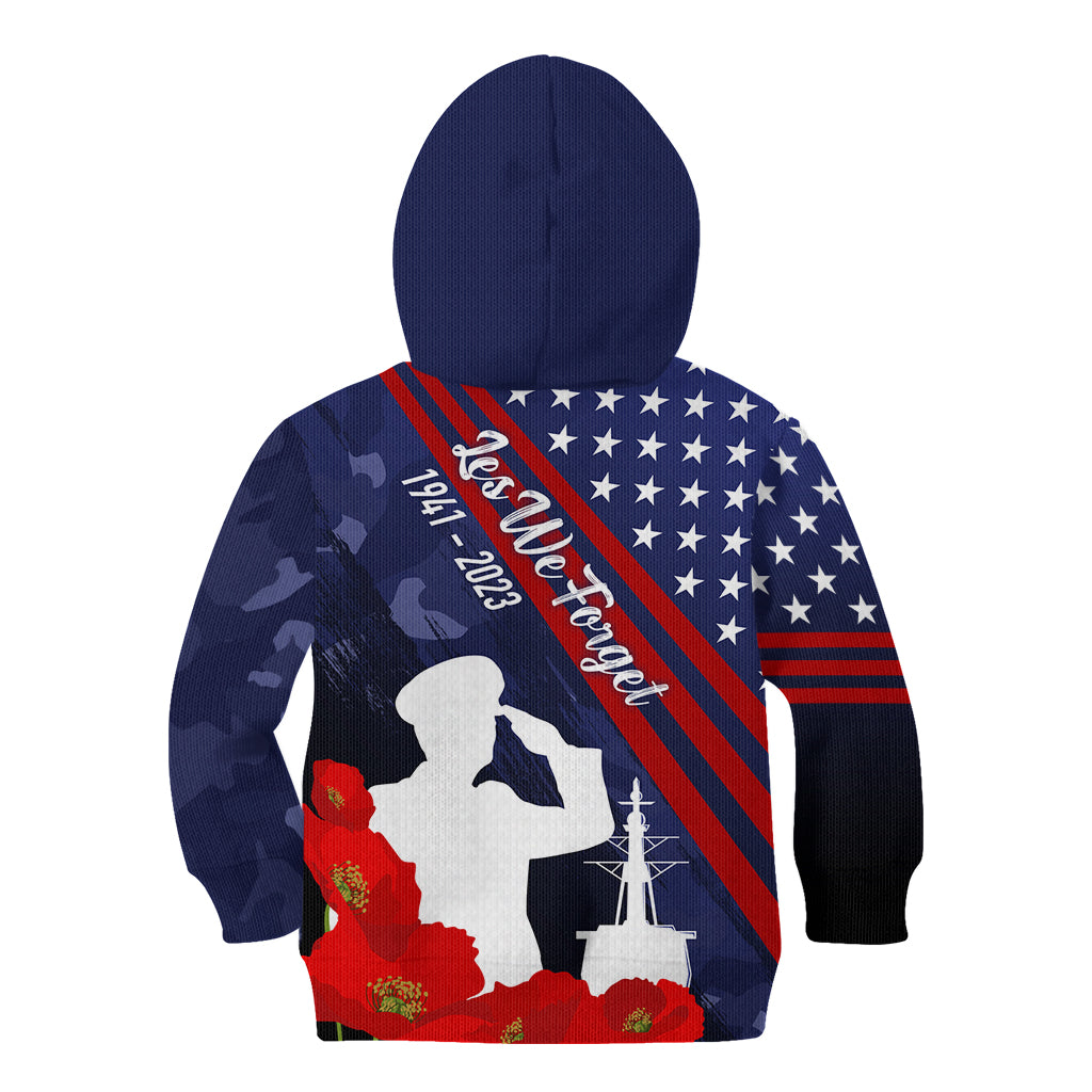 Pearl Harbor Remembrance Day Kid Hoodie Poppy Mix Style LT7 - Polynesian Pride