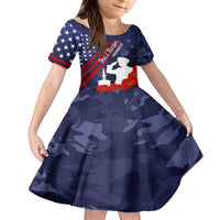 Pearl Harbor Remembrance Day Kid Short Sleeve Dress Poppy Mix Style LT7 KID Navy Blue - Polynesian Pride