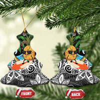 Tropical Christmas Polynesian Ceramic Ornament Funny Surfing Pineapple