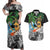 Tropical Christmas Polynesian Couples Matching Off Shoulder Maxi Dress and Hawaiian Shirt Funny Surfing Pineapple