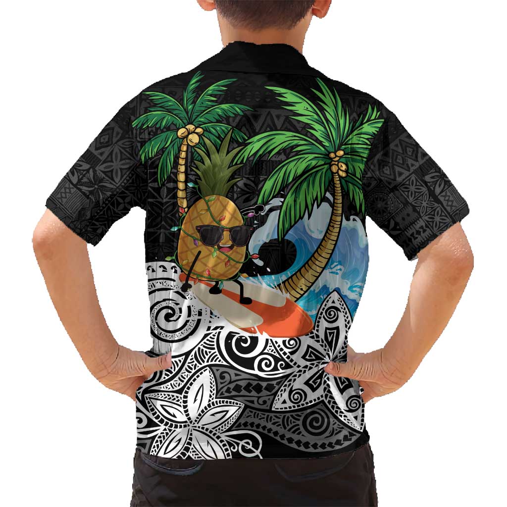 Tropical Christmas Polynesian Family Matching Long Sleeve Bodycon Dress and Hawaiian Shirt Funny Surfing Pineapple LT7 - Polynesian Pride