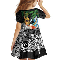 Tropical Christmas Polynesian Family Matching Off The Shoulder Long Sleeve Dress and Hawaiian Shirt Funny Surfing Pineapple LT7 - Polynesian Pride