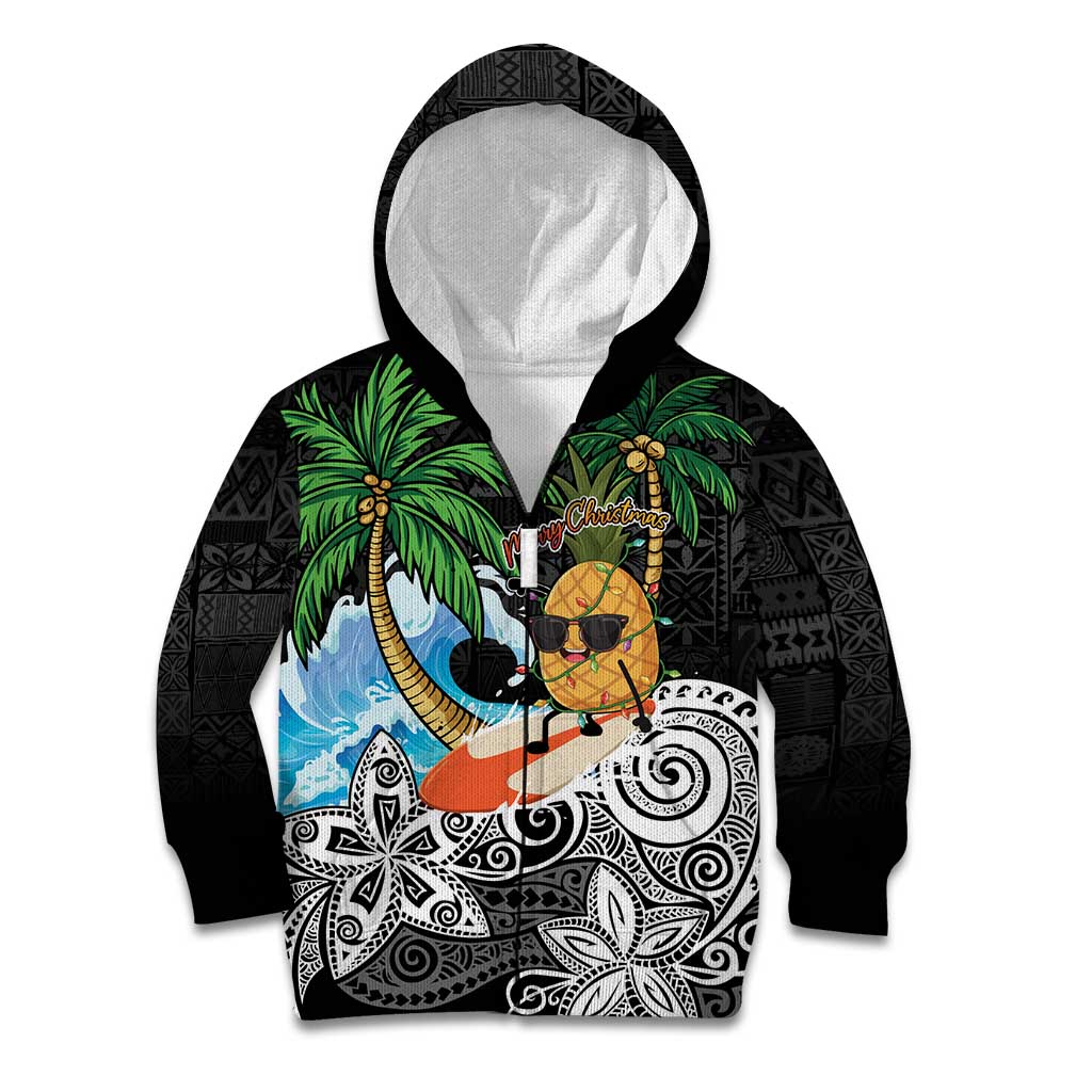Tropical Christmas Polynesian Kid Hoodie Funny Surfing Pineapple