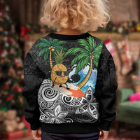 Tropical Christmas Polynesian Kid Ugly Christmas Sweater Funny Surfing Pineapple