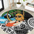 Tropical Christmas Polynesian Round Carpet Funny Surfing Pineapple