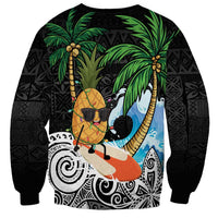 Tropical Christmas Polynesian Sweatshirt Funny Surfing Pineapple
