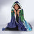 Tropical Christmas Polynesian Hooded Blanket Funny Surfing Pineapple Blue