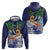 Tropical Christmas Polynesian Hoodie Funny Surfing Pineapple Blue