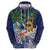 Tropical Christmas Polynesian Hoodie Funny Surfing Pineapple Blue