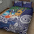 Tropical Christmas Polynesian Quilt Bed Set Funny Surfing Pineapple Blue