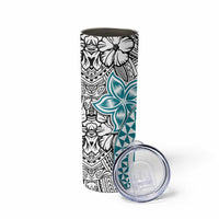 Turquoise Traditional Polynesian Tribal Tattoo Retro Skinny Tumbler LT9 - Polynesian Pride