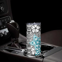 Turquoise Traditional Polynesian Tribal Tattoo Retro Skinny Tumbler LT9 - Polynesian Pride