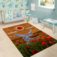 Cook Islands ANZAC Day Personalised Area Rug with Poppy Field LT9 - Polynesian Pride