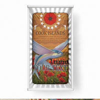 Cook Islands ANZAC Day Personalised Baby Bed Cover with Poppy Field LT9 28 × 52 in Art - Polynesian Pride