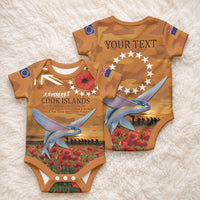 Cook Islands ANZAC Day Personalised Baby Onesie with Poppy Field LT9 - Polynesian Pride