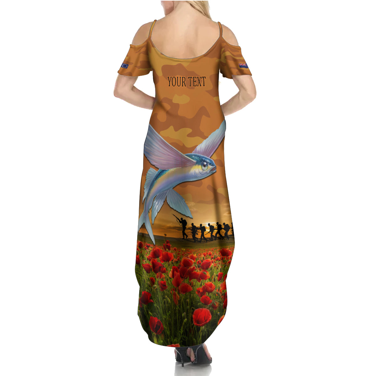 Cook Islands ANZAC Day Personalised Family Matching Summer Maxi Dress and Hawaiian Shirt with Poppy Field LT9 - Polynesian Pride