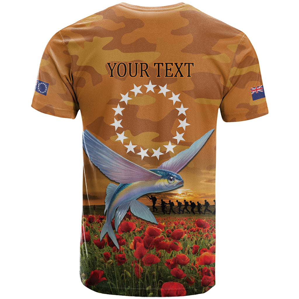 Cook Islands ANZAC Day Personalised T Shirt with Poppy Field LT9 - Polynesian Pride