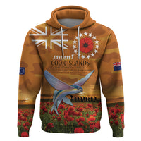 Cook Islands ANZAC Day Personalised Zip Hoodie with Poppy Field LT9 Pullover Hoodie Art - Polynesian Pride