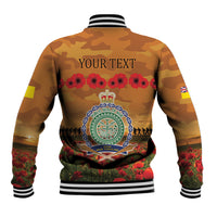 Niue ANZAC Day Personalised Baseball Jacket with Poppy Field LT9 - Polynesian Pride