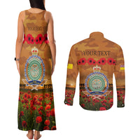 Niue ANZAC Day Personalised Couples Matching Tank Maxi Dress and Long Sleeve Button Shirt with Poppy Field LT9 - Polynesian Pride