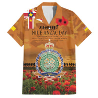 Niue ANZAC Day Personalised Family Matching Puletasi and Hawaiian Shirt with Poppy Field LT9 Dad's Shirt - Short Sleeve Art - Polynesian Pride