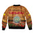 Niue ANZAC Day Personalised Sleeve Zip Bomber Jacket with Poppy Field LT9 - Polynesian Pride