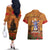 Norfolk Island ANZAC Day Personalised Couples Matching Off The Shoulder Long Sleeve Dress and Hawaiian Shirt with Poppy Field LT9 - Polynesian Pride