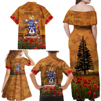 Norfolk Island ANZAC Day Personalised Family Matching Off Shoulder Maxi Dress and Hawaiian Shirt with Poppy Field LT9 - Polynesian Pride