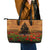 Norfolk Island ANZAC Day Personalised Leather Tote Bag with Poppy Field LT9 - Polynesian Pride