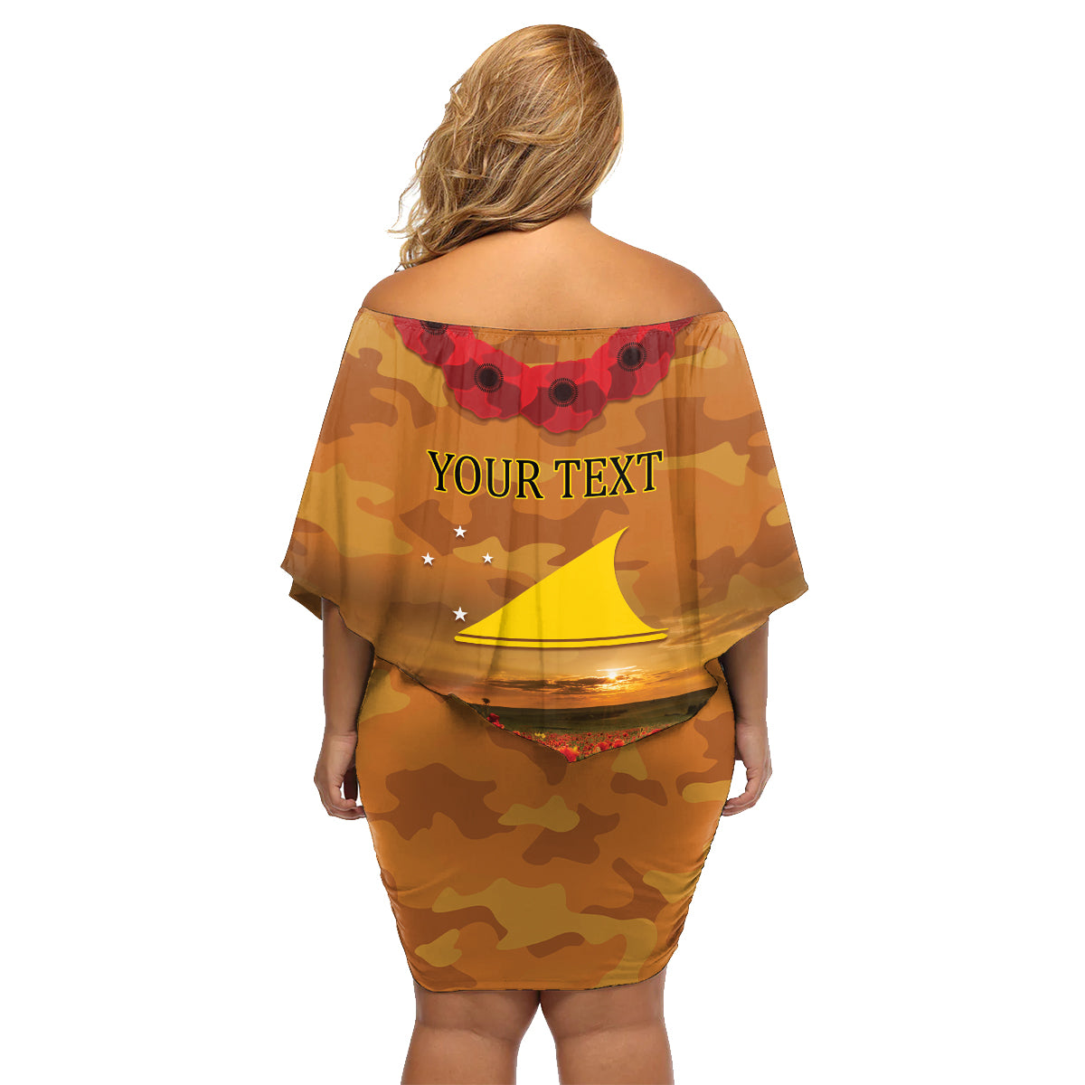 Tokelau ANZAC Day Personalised Family Matching Off Shoulder Short Dress and Hawaiian Shirt with Poppy Field LT9 - Polynesian Pride
