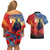 Tonga ANZAC Day Personalised Couples Matching Off Shoulder Short Dress and Hawaiian Shirt Soldier Te Tau Manatui Kinautolu with Poppy Field LT9 - Polynesian Pride