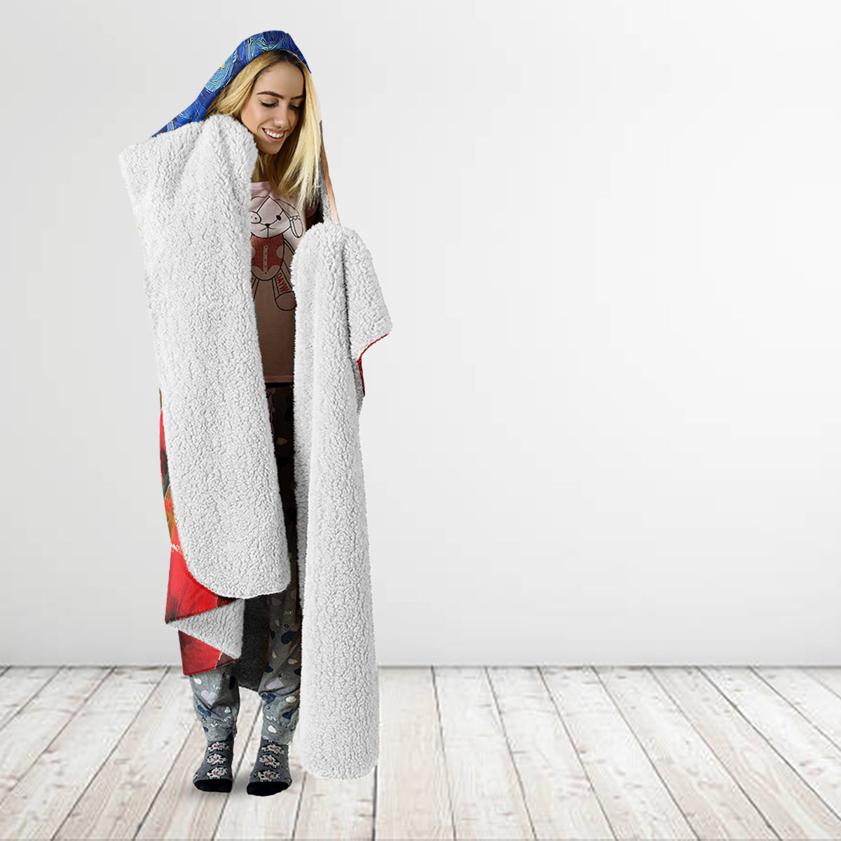 Tonga ANZAC Day Personalised Hooded Blanket Soldier Te Tau Manatui Kinautolu with Poppy Field LT9 - Polynesian Pride