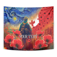 Tonga ANZAC Day Personalised Tapestry Soldier Te Tau Manatui Kinautolu with Poppy Field LT9 - Polynesian Pride