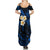 Hawaii Summer Maxi Dress Niihau Islands Polynesian Sunset Plumeria Blue Vibe LT9 - Polynesian Pride