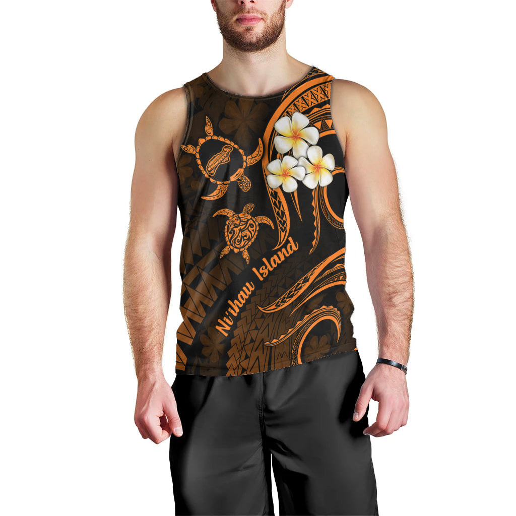 Hawaii Men Tank Top Niihau Islands Polynesian Sunset Plumeria Gold Vibe LT9 - Polynesian Pride