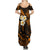 Hawaii Summer Maxi Dress Niihau Islands Polynesian Sunset Plumeria Gold Vibe LT9 - Polynesian Pride