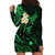 Hawaii Hoodie Dress Niihau Islands Polynesian Sunset Plumeria Green Vibe LT9 - Polynesian Pride