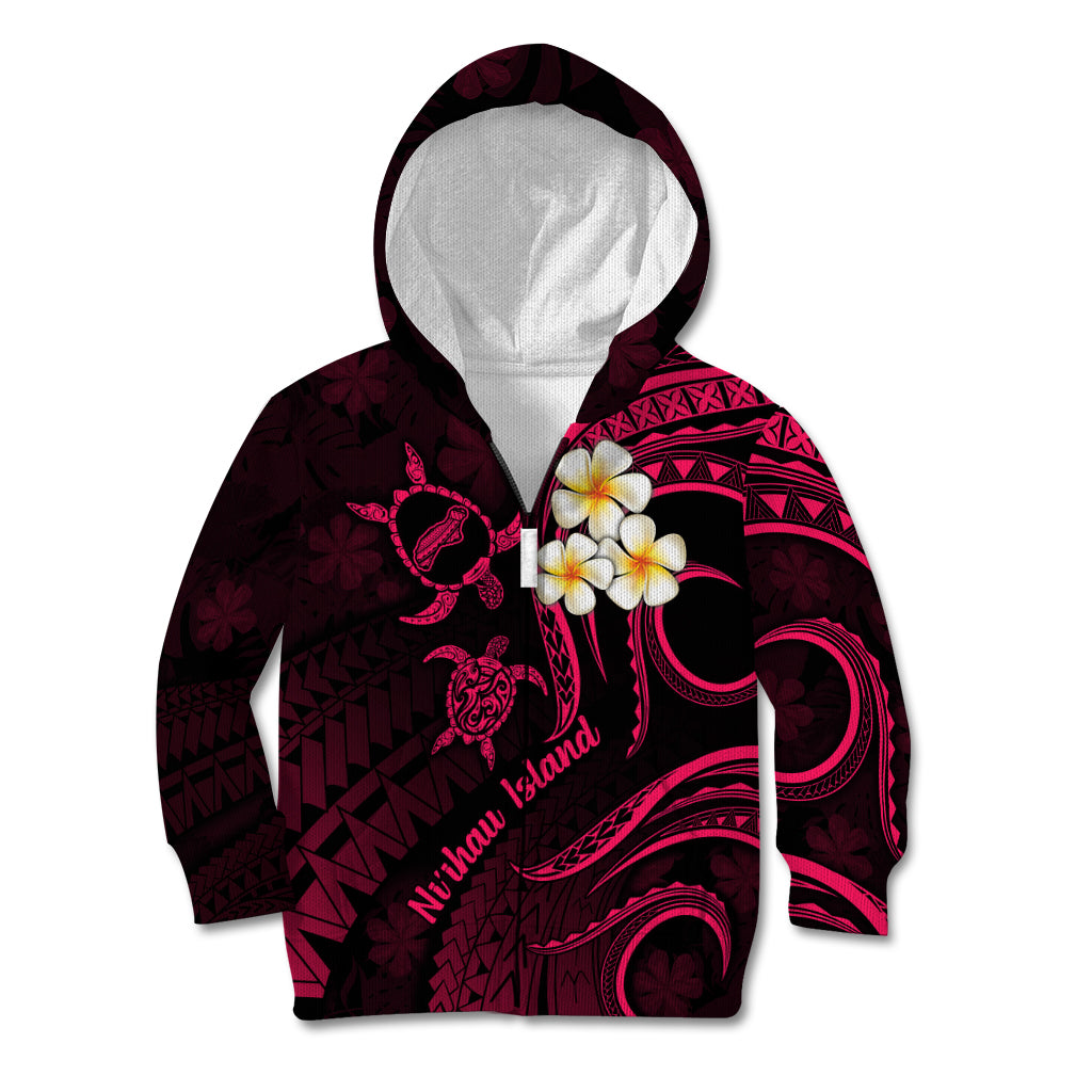Hawaii Kid Hoodie Niihau Islands Polynesian Sunset Plumeria Pink Vibe LT9 - Polynesian Pride
