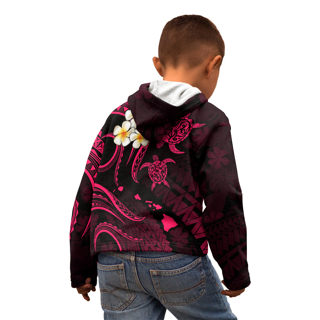 Hawaii Kid Hoodie Niihau Islands Polynesian Sunset Plumeria Pink Vibe LT9 - Polynesian Pride