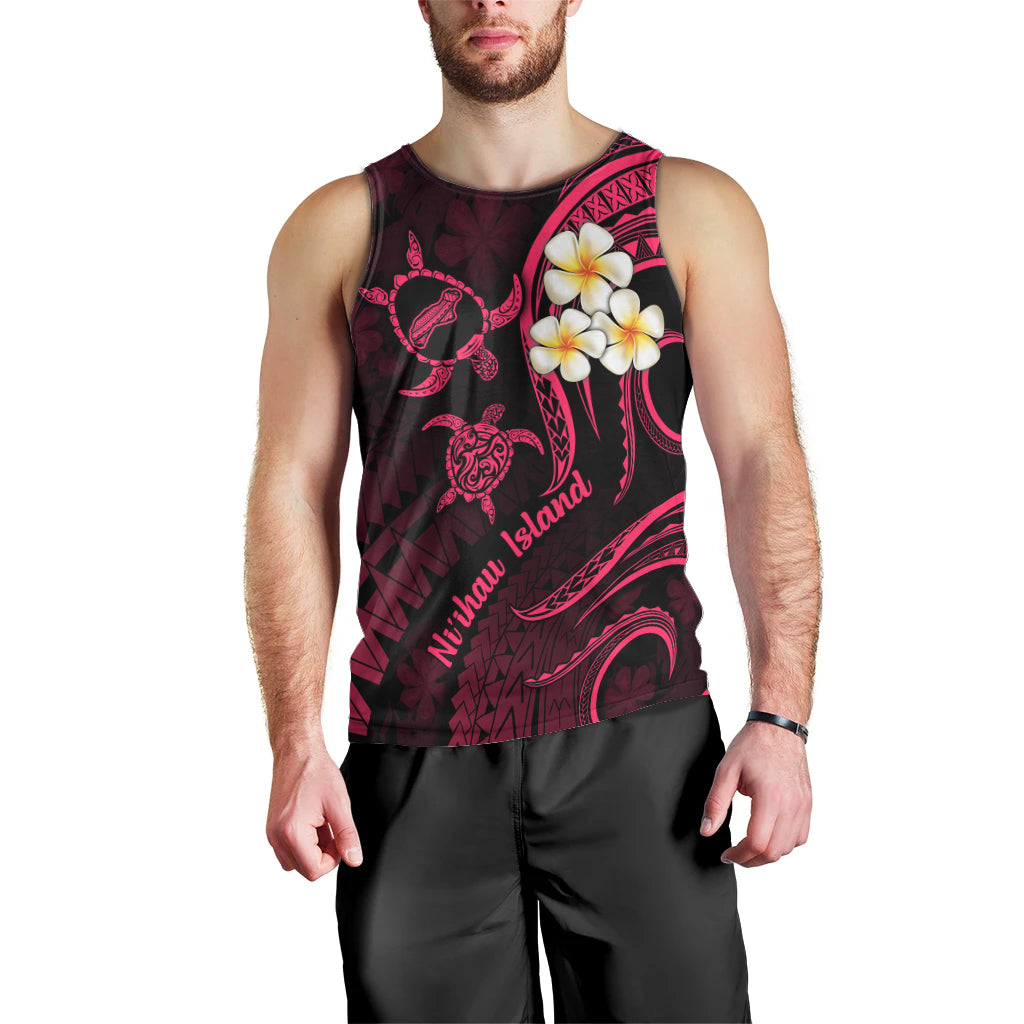 Hawaii Men Tank Top Niihau Islands Polynesian Sunset Plumeria Pink Vibe LT9 - Polynesian Pride