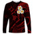 Polynesian Hawaii Long Sleeve Shirt Niihau Islands with Pacific Plumeria Red Vibe LT9 Unisex Red - Polynesian Pride