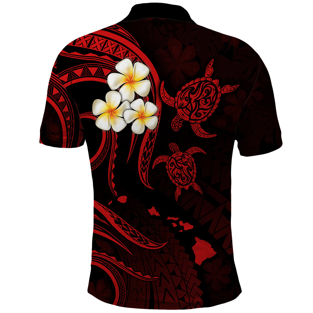 Polynesian Hawaii Polo Shirt Niihau Islands with Pacific Plumeria Red Vibe LT9 - Polynesian Pride