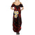 Polynesian Hawaii Summer Maxi Dress Niihau Islands with Pacific Plumeria Red Vibe LT9 - Polynesian Pride