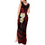 Polynesian Hawaii Tank Maxi Dress Niihau Islands with Pacific Plumeria Red Vibe LT9 - Polynesian Pride